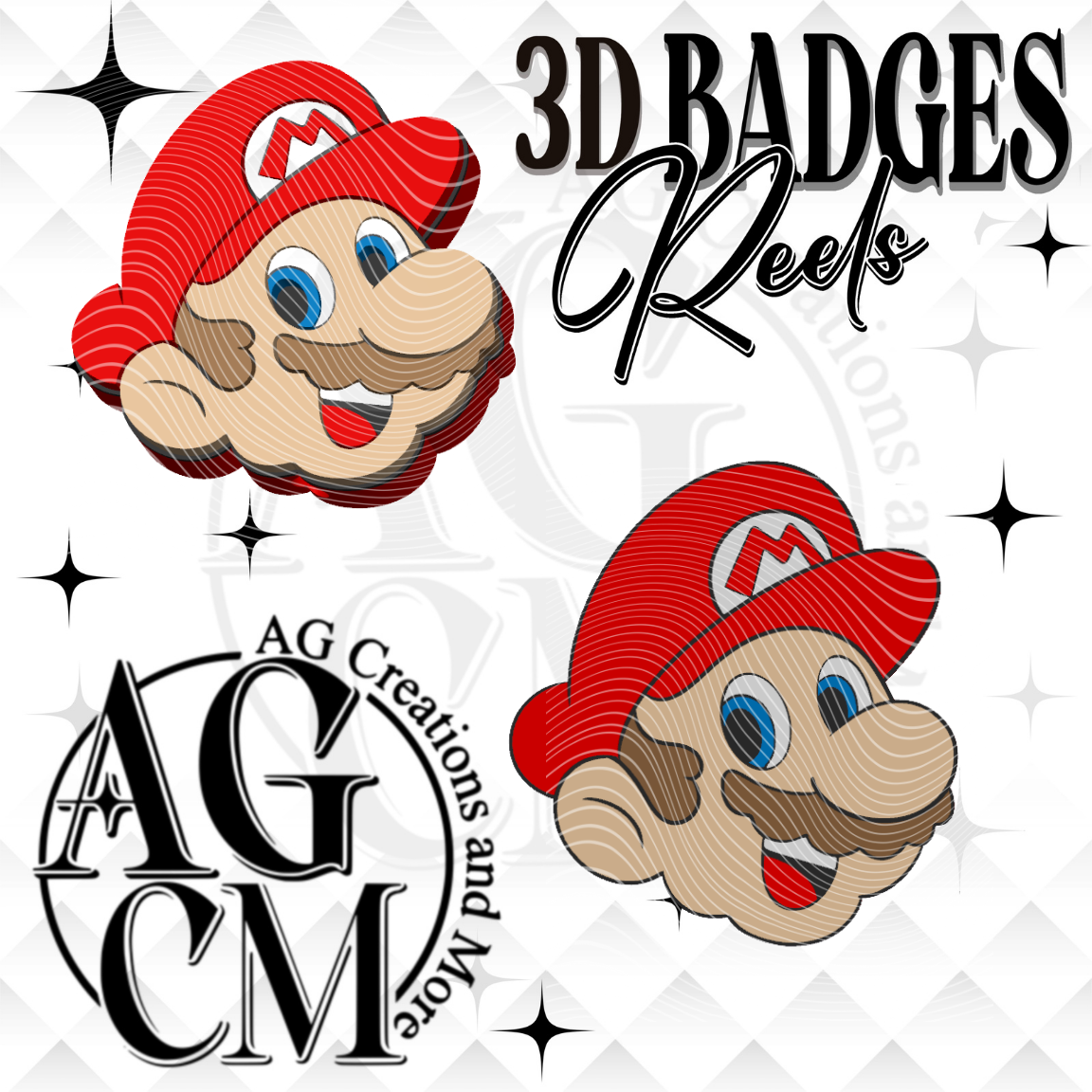 Mario 3D Badges/ Reels (wholesale)
