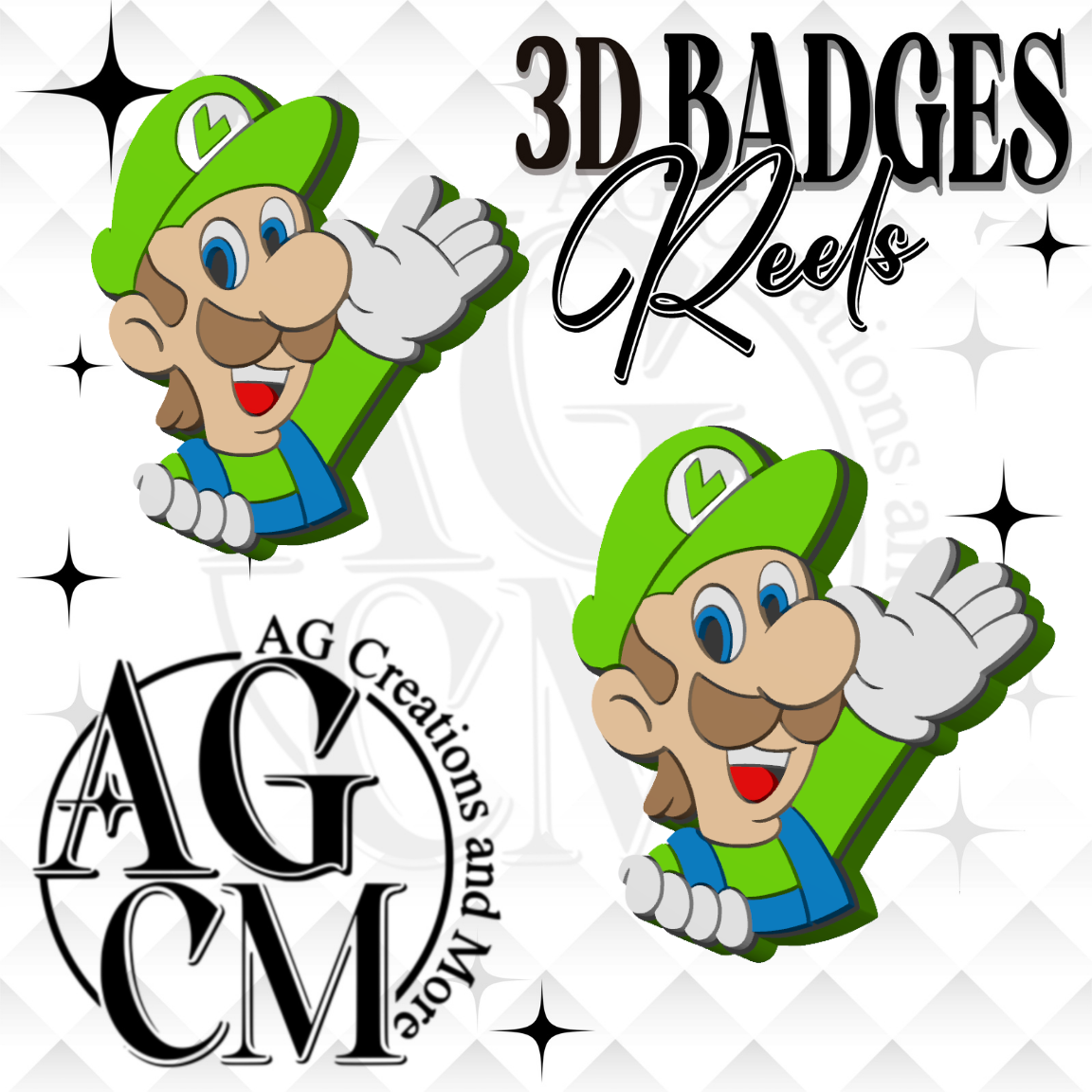 Green Boy Badges/ Reels 3MF File