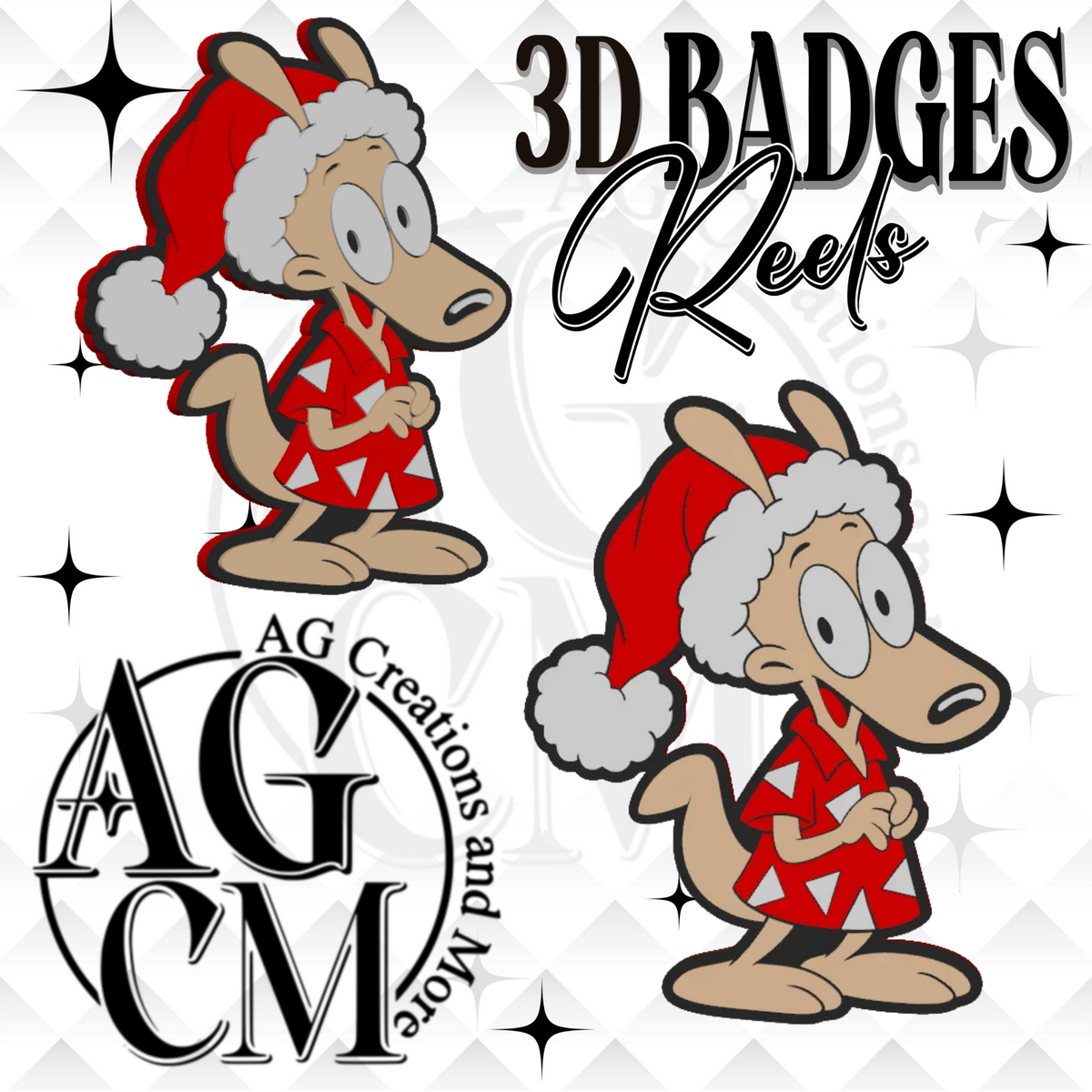 90s Wacky Wallaby 3D Badges/ Reels (wholesale)