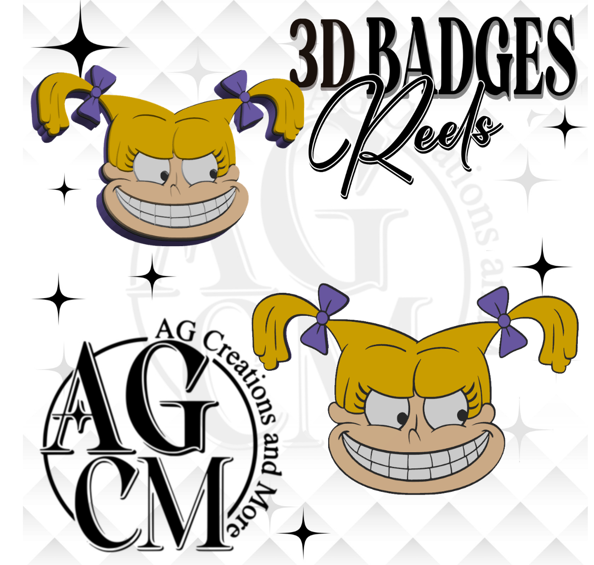 Angelica 3D Badges/ Reels (wholesale)