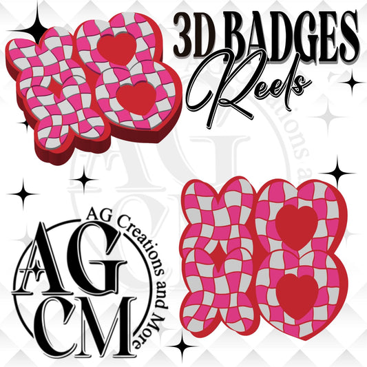 XOXO 3D Badges/ Reels 3MF File