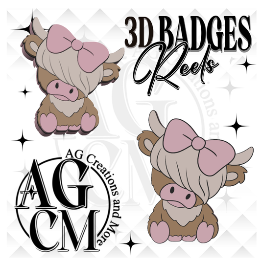 Highland Cow3D Badges/ Reels wholesale singles
