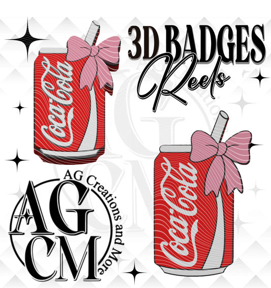 Girly Soda CC Badges/ Reels 3MF File