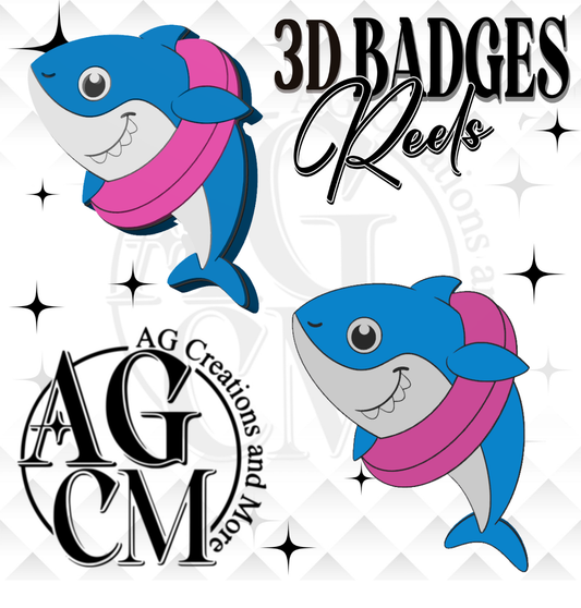 Shark 3D Badges/ Reels 3MF File