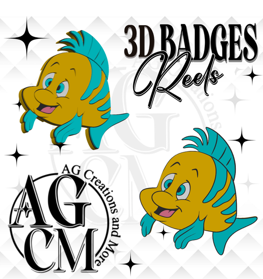 Yellow Fish 3D Badges/ Reels 3MF File