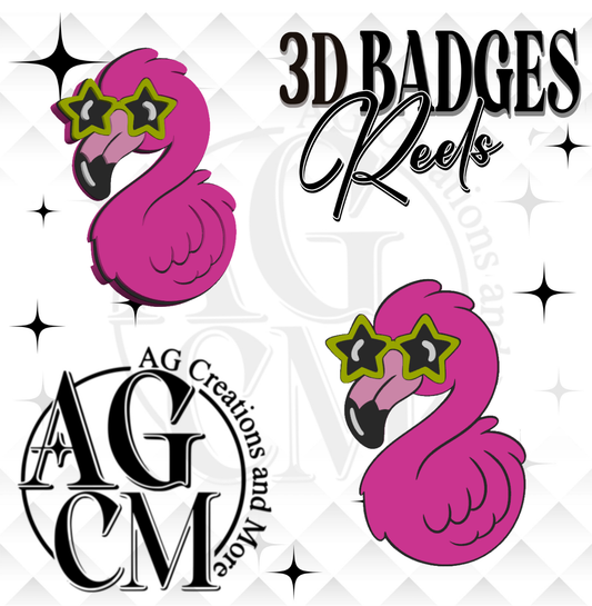 Flamingo 3D Badges/ Reels (wholesale)