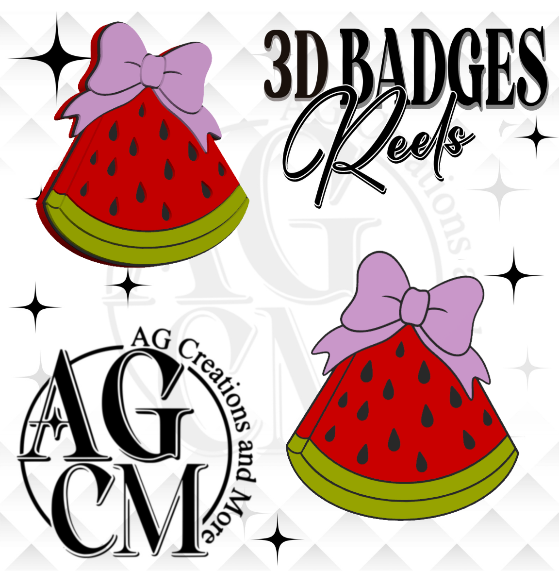 Watermelon 3D Badges/ Reels 3MF File
