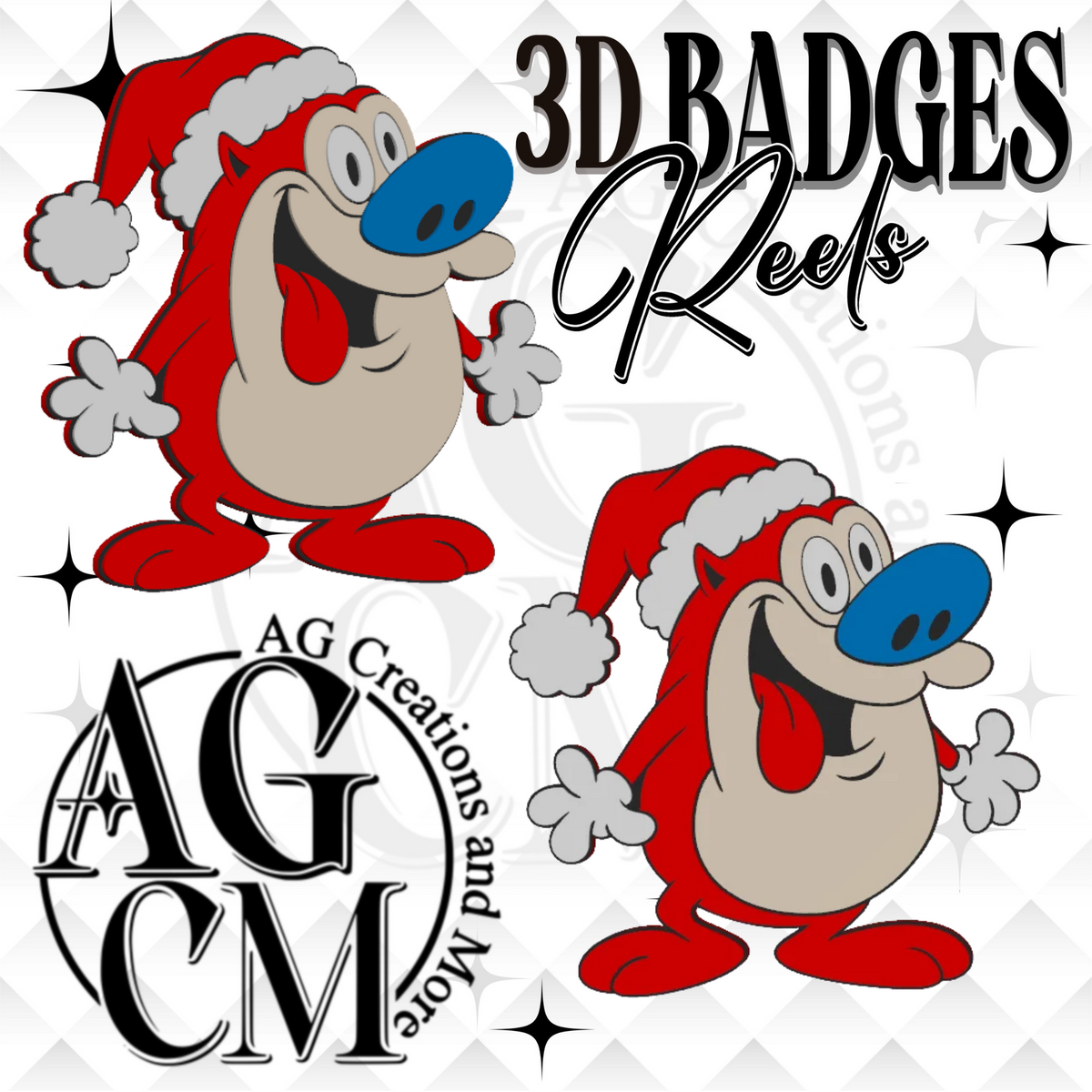 90s Cranky Pup 3D Badges/ Reels (wholesale)
