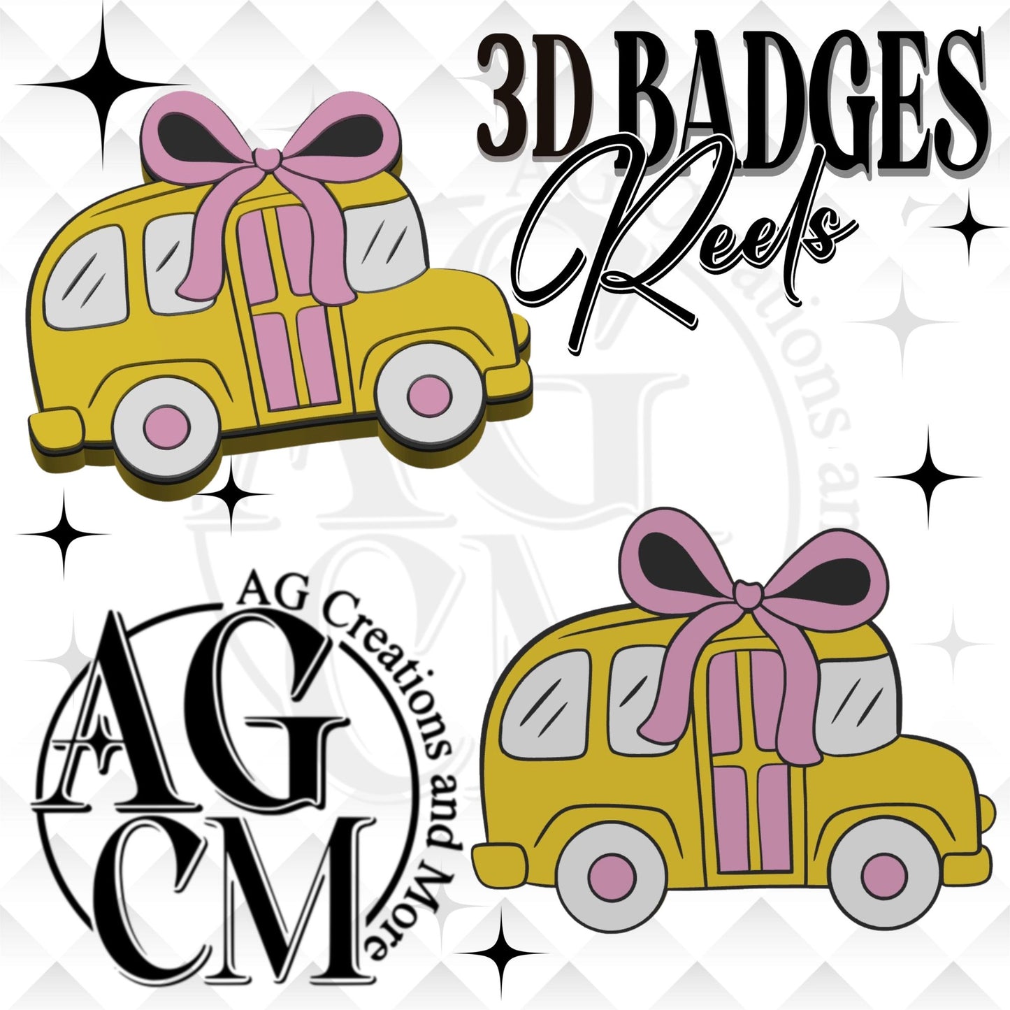 Bus 3D Badges/ Reels 3MF File