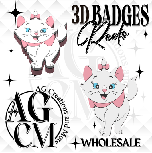 Marie Kitty 3D Badges/ Reels 3MF File