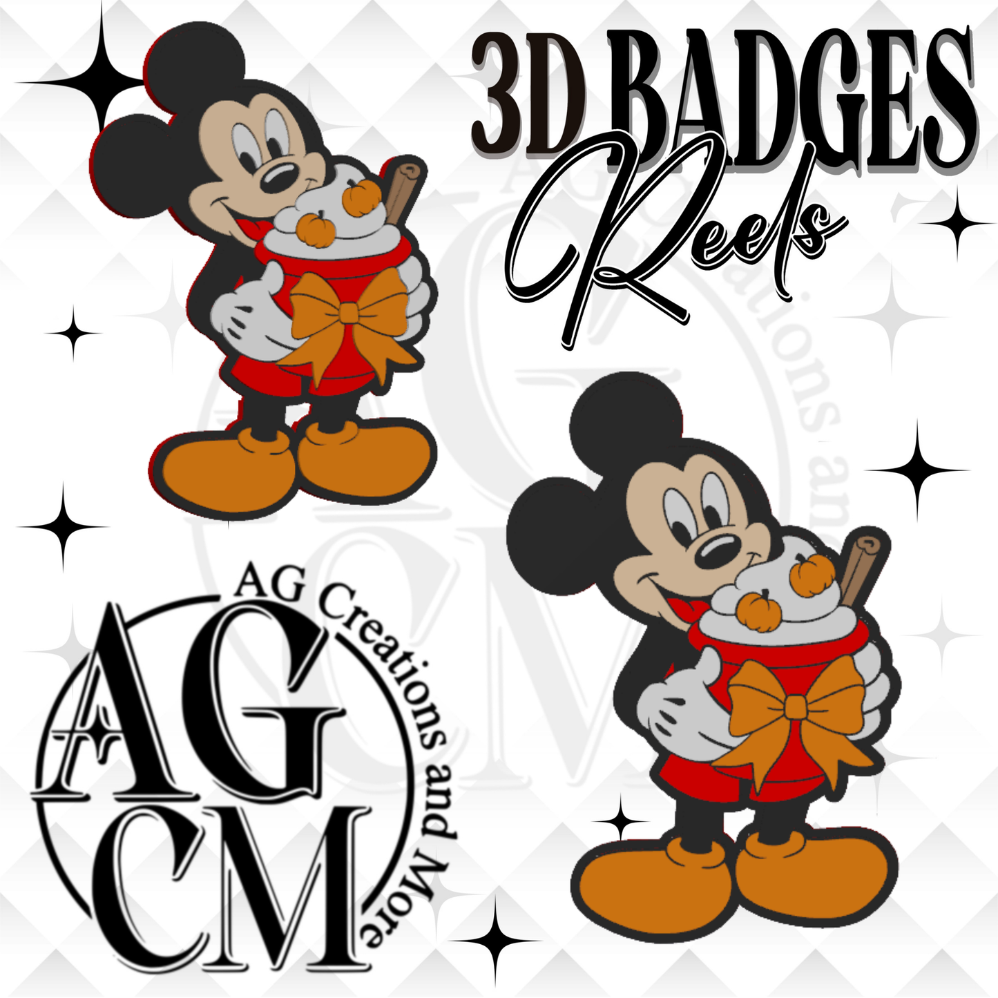 Fall Mouse 3D Badges/ Reels (wholesale)