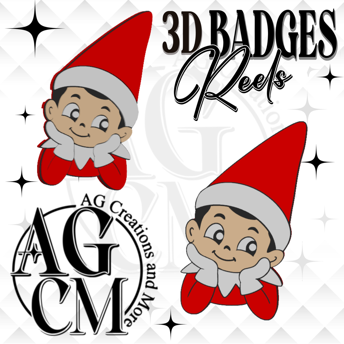 Elf Boy 3D Badges/ Reels (wholesale)