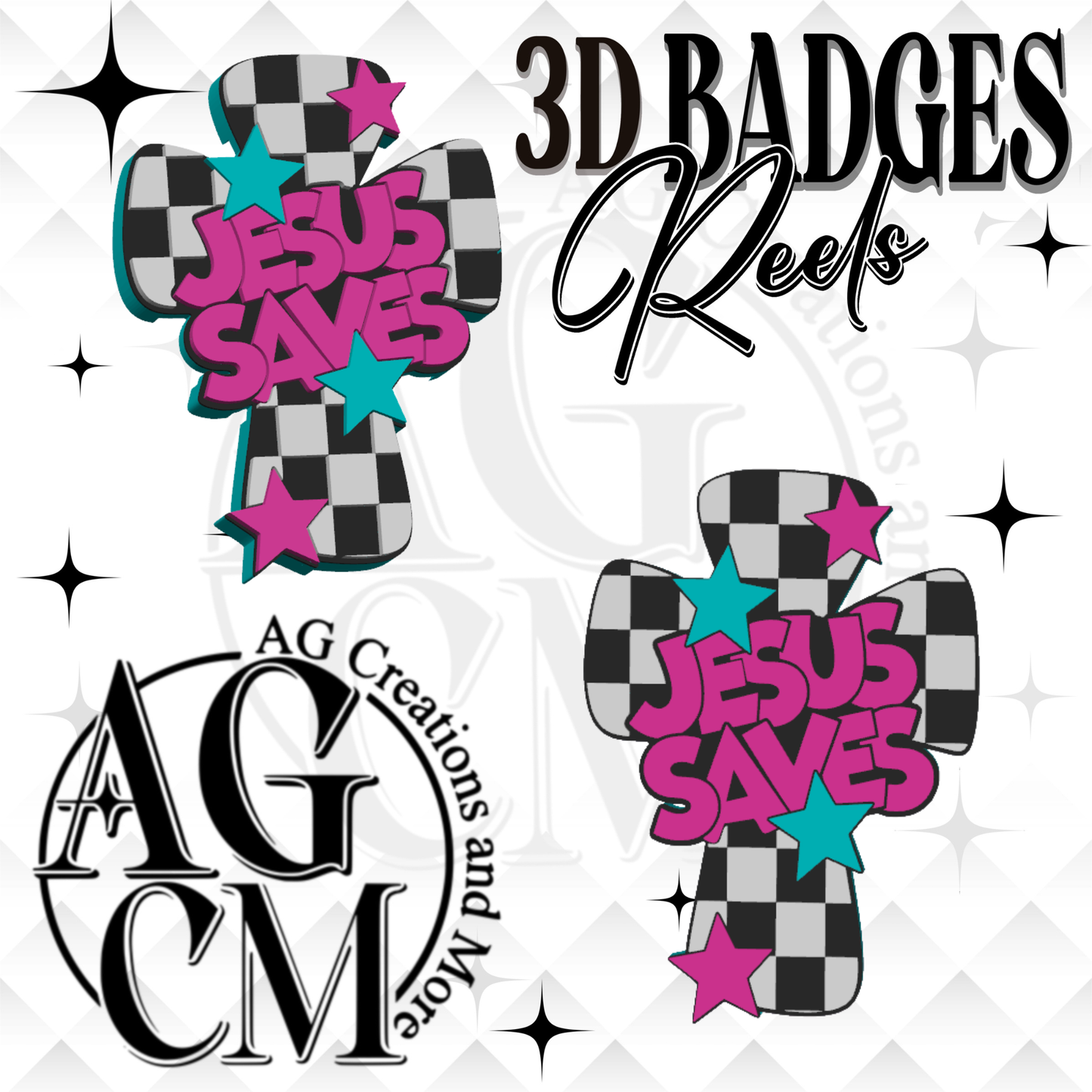 Jesus Saves 3D Badges/ Reels 3MF File