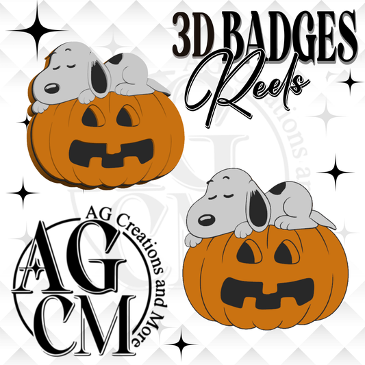 Pumpkin Pup 3D Badges/ Reels 3MF File