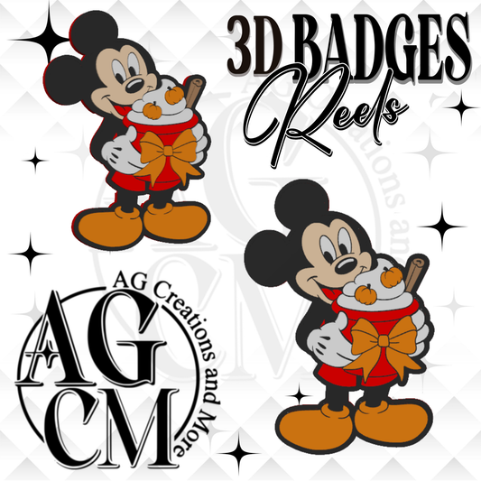 Fall Mouse 3D Badges/ Reels 3MF File