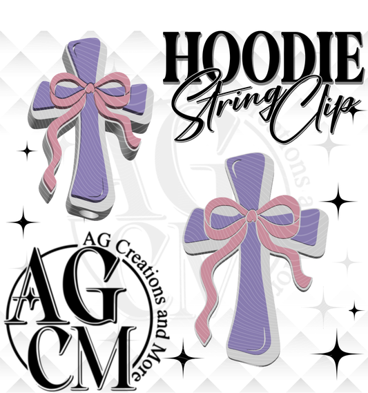 bow cross Hoodie String Slide Clip (wholesale)