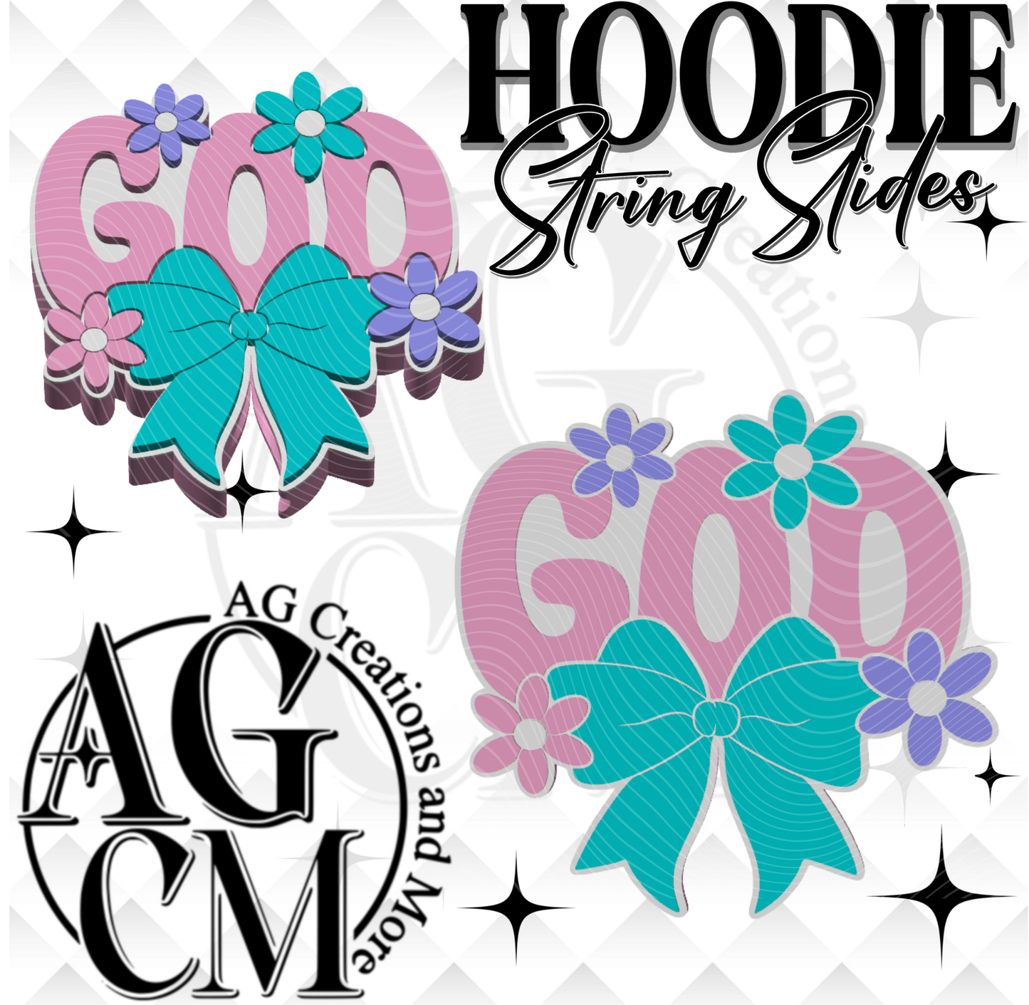 Floral God  Hoodie String Slide 3MF File