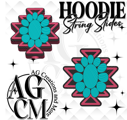 Aztec Concho Hoodie String Slide(wholesale)