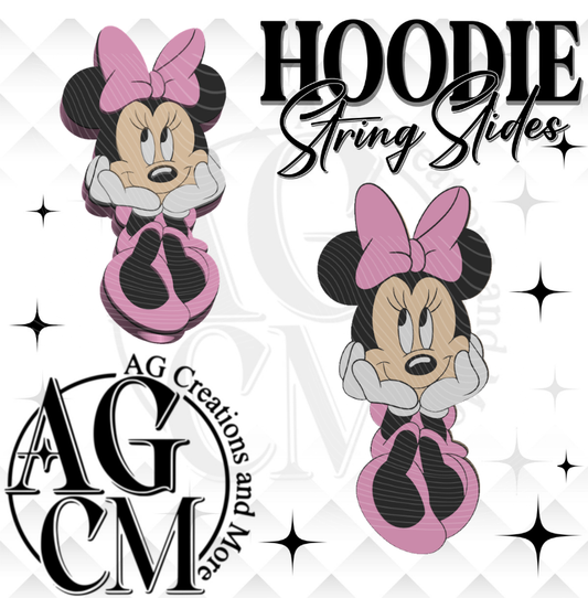 Pink Bow Mouse 3D Hoodie String slides 3MF File