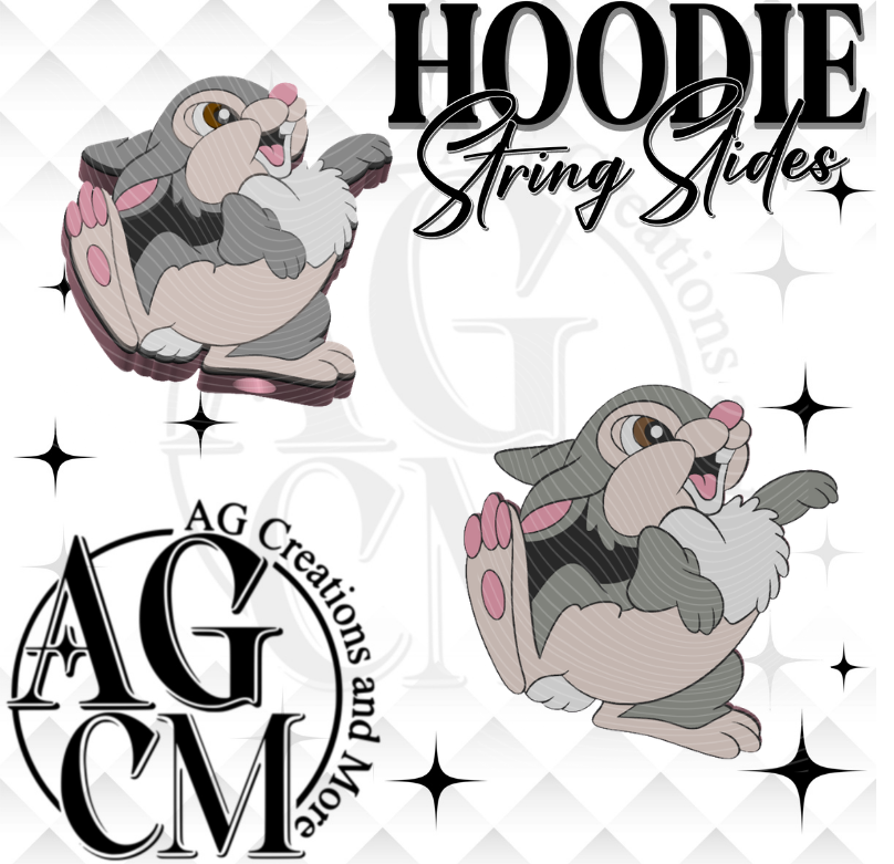 Rabbit 3D Hoodie String slides 3MF File