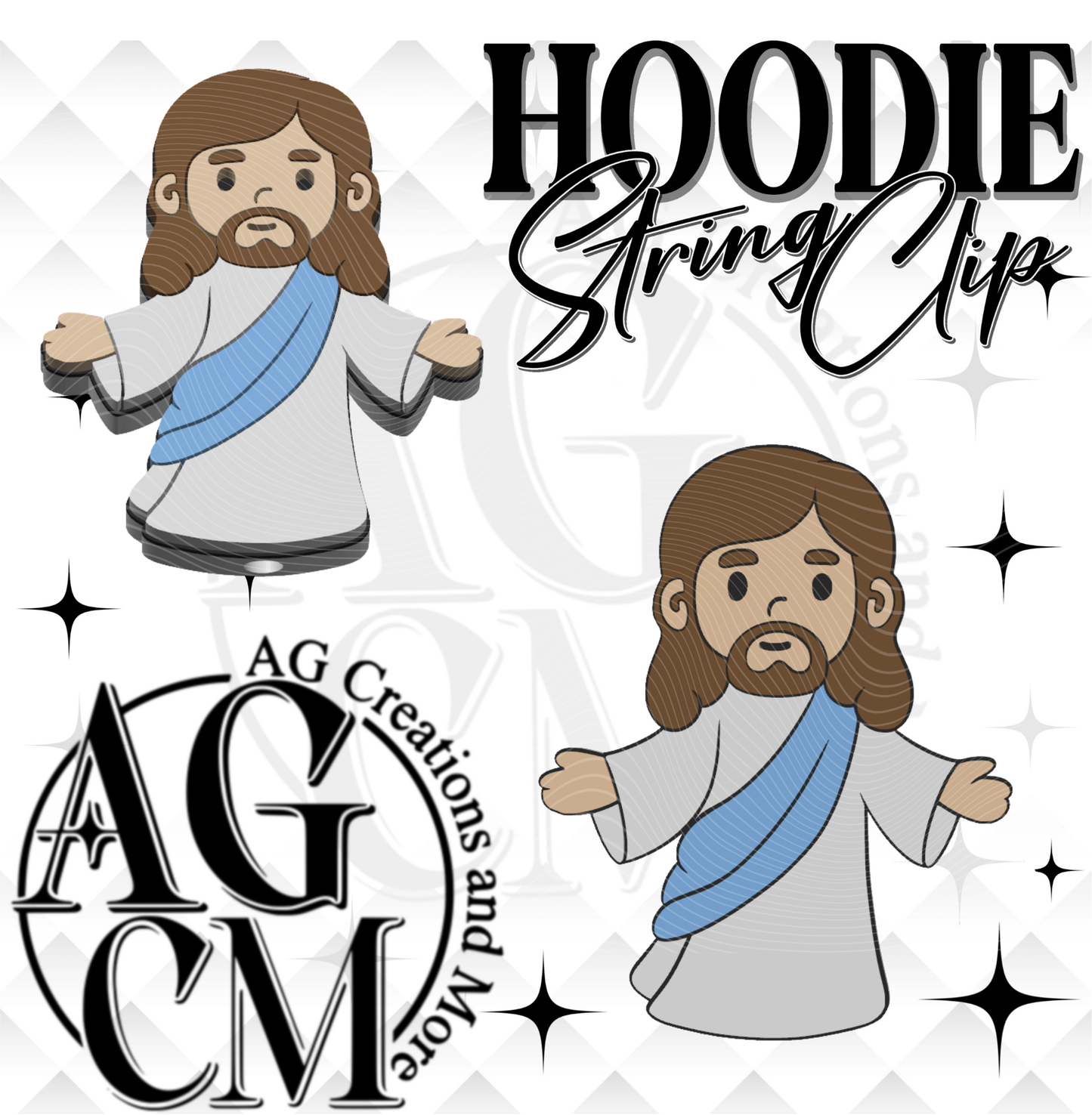 Jesus' 3D Hoodie String Slide 3MF File