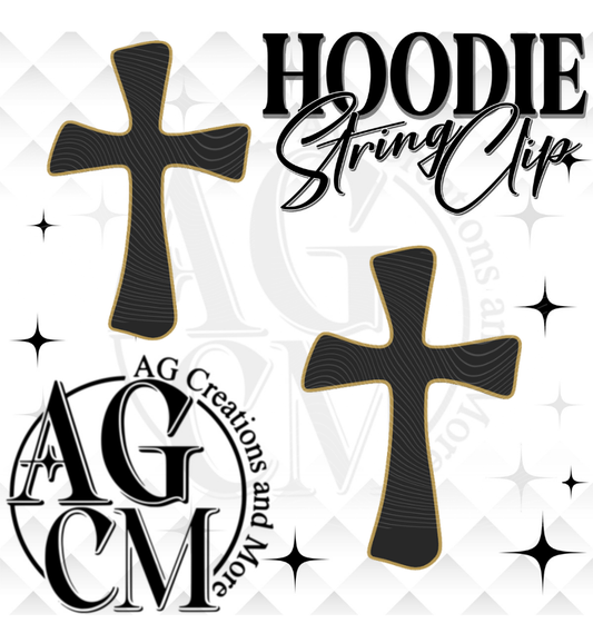 Black Gold cross 3D Hoodie String clip 3MF File