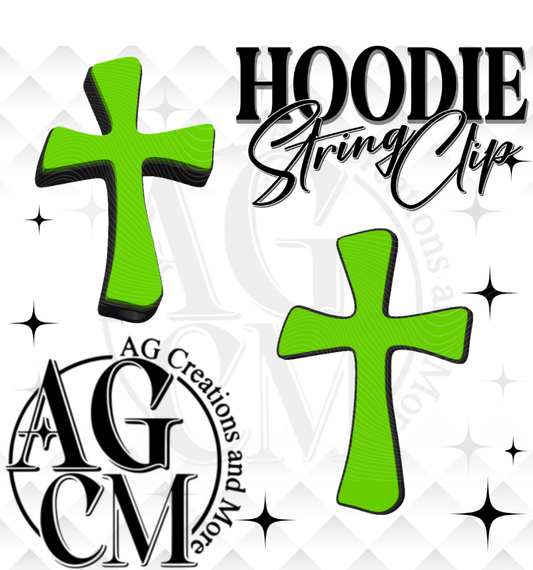Lime Green cross 3D Hoodie String clip 3MF File