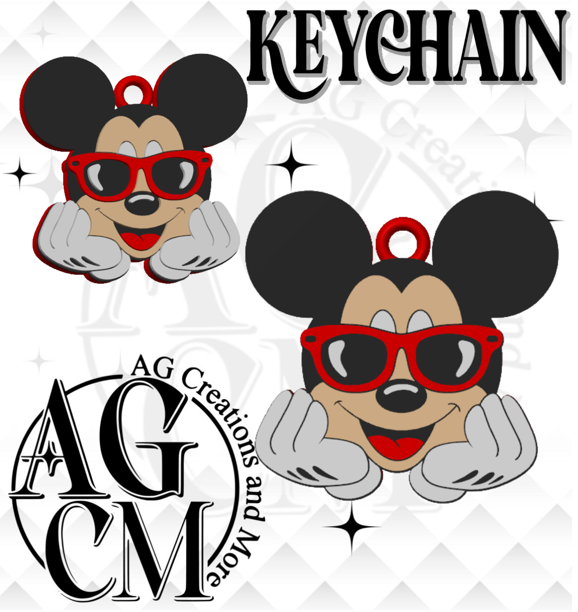 Mouse Glasses Keychains (wholesale singles)