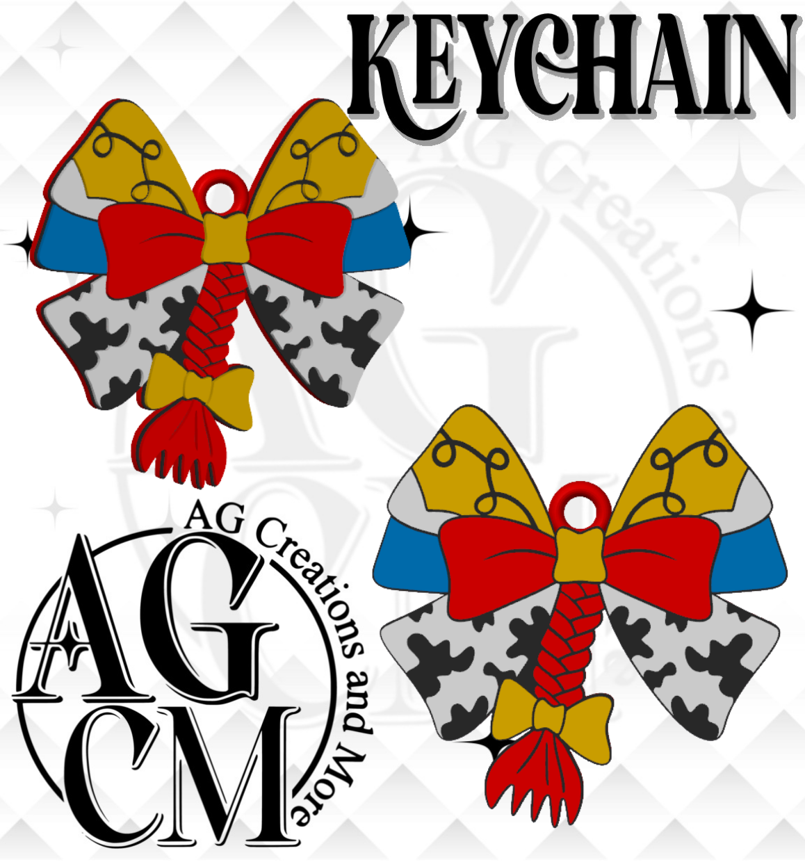 Cowgirl bow 3D Keychain (wholesale)