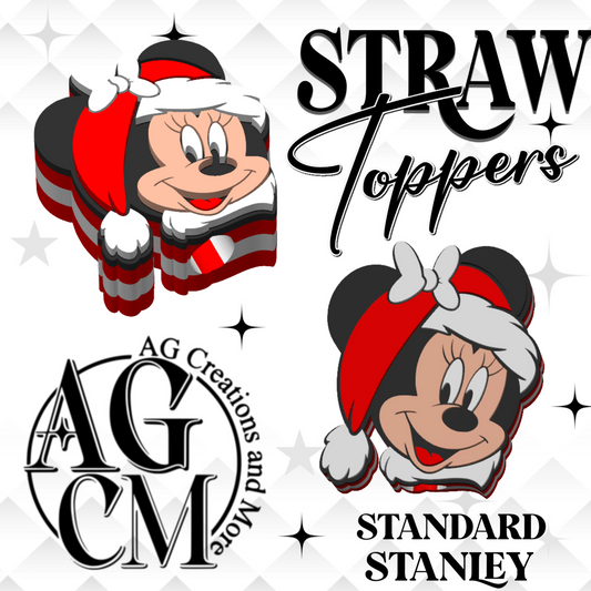 Christmas Mouse 3D Straw Toppers