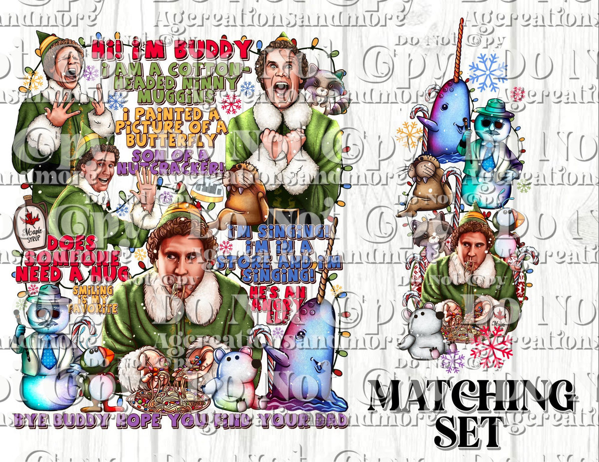 Funny Elf set Digital Download PNG