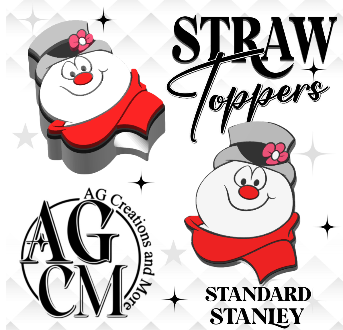 Jolliest Soul 3D Straw Toppers