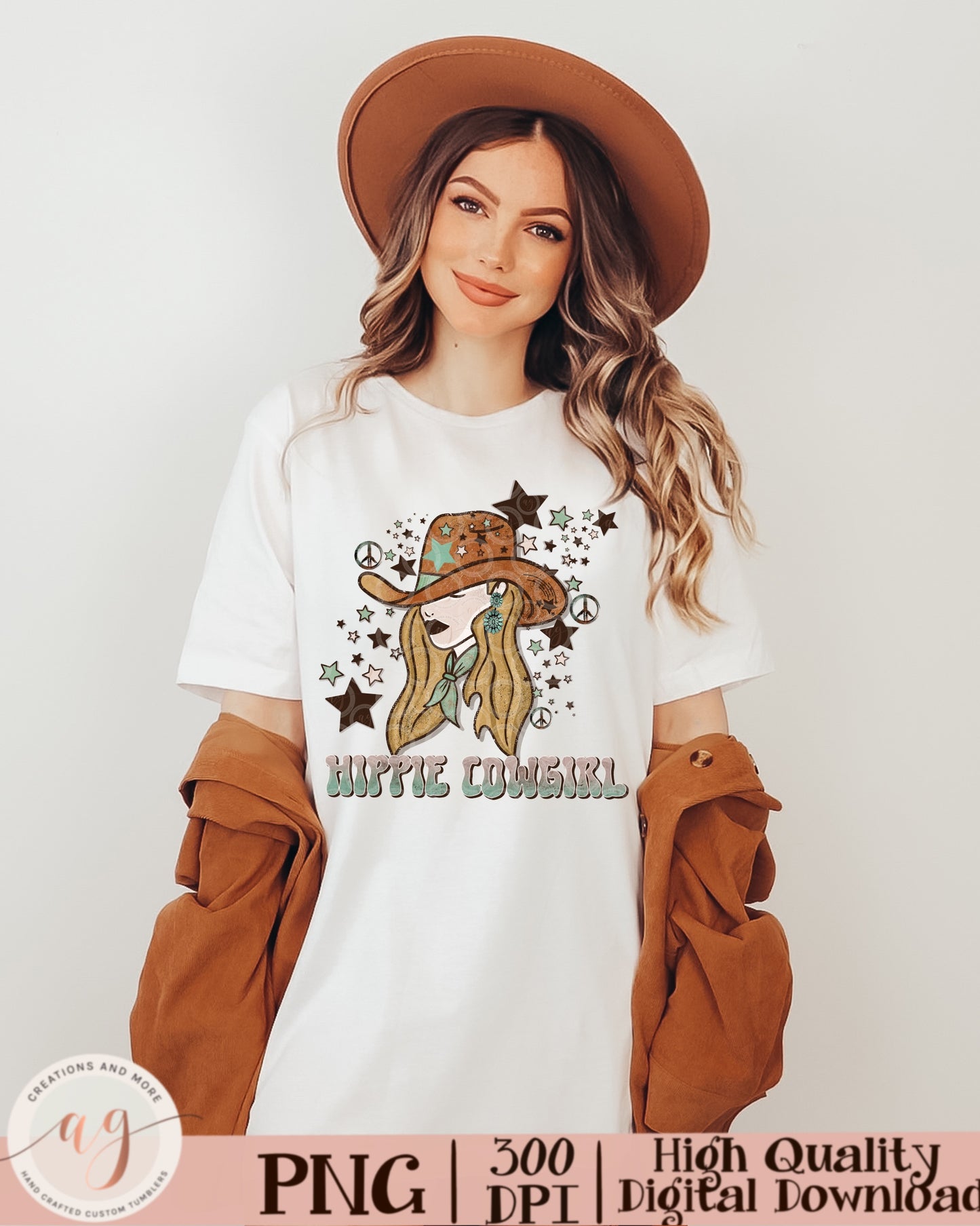 Western Hippie Cowgirl Png