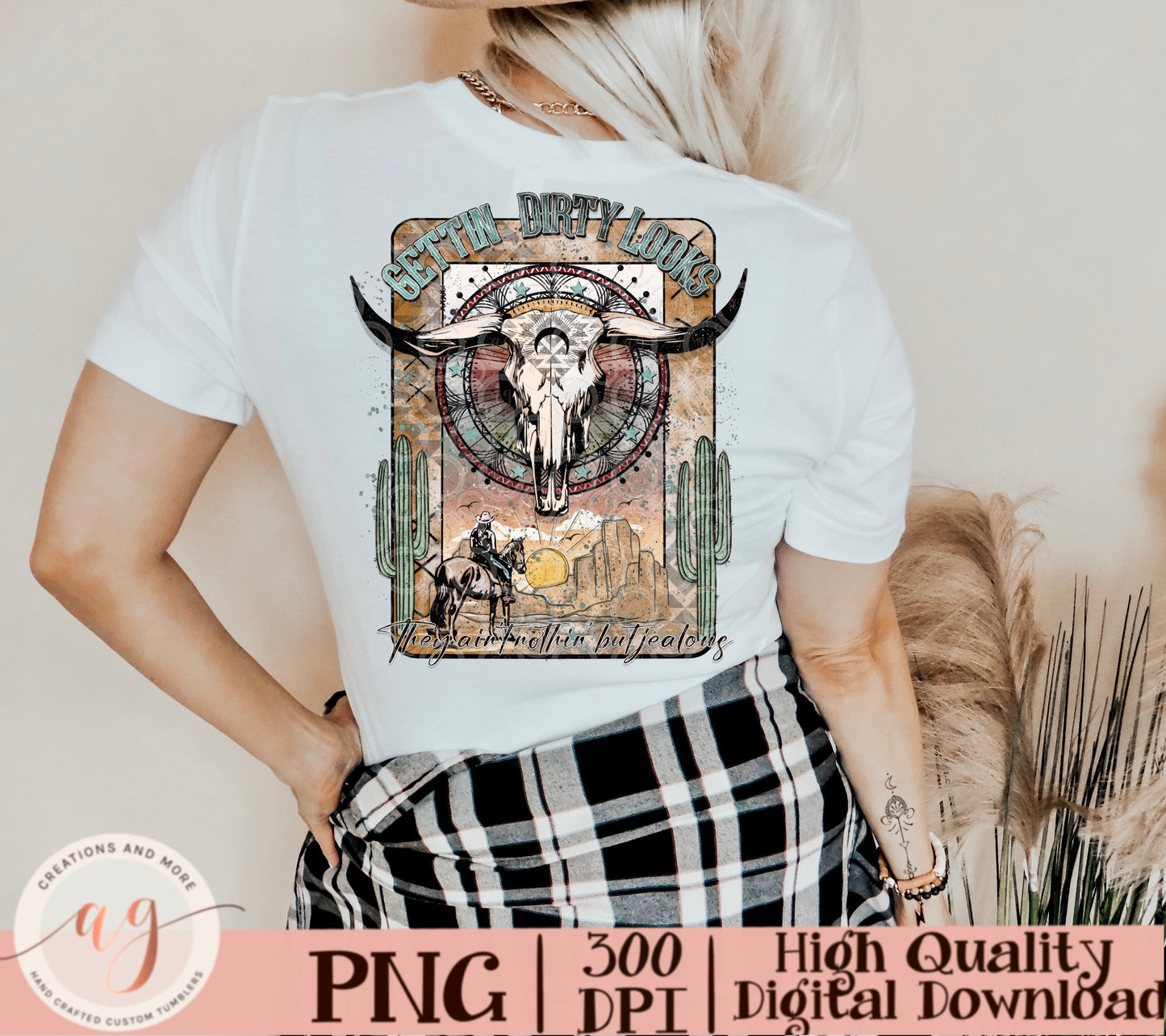 Western Cowgirl Png, Gettin' Dirty Looks Png, Western Sublimation Png Pocket Set