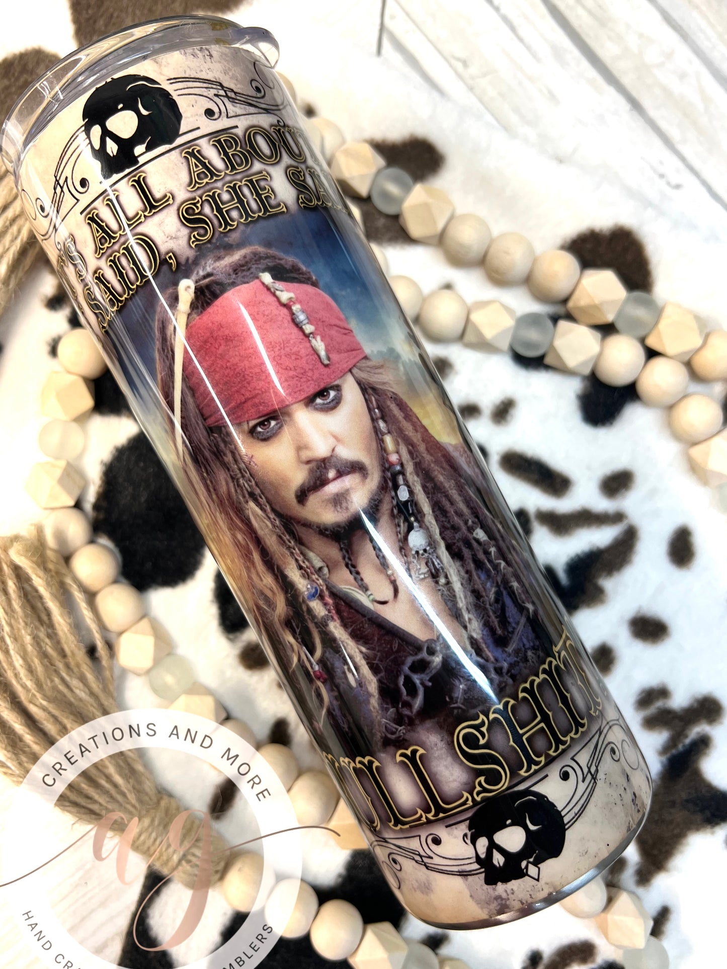 Caption Jack Sparrow "Hearsay Brewing Co...." Tumbler Johnny Depp