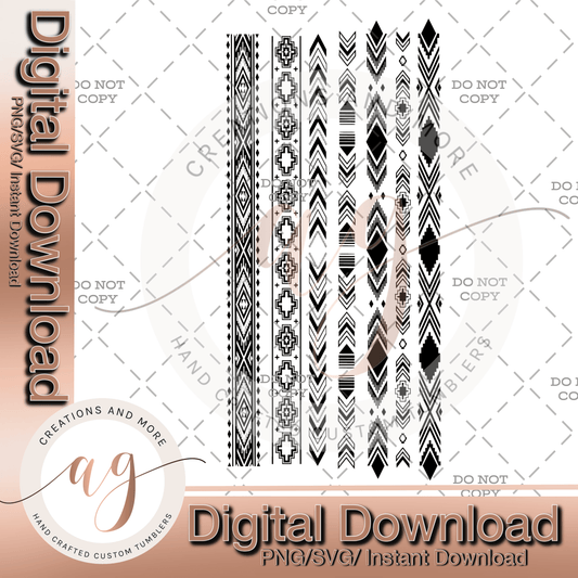 Aztec Borders SVG/PNG Digital Download