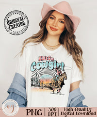 Western Cowgirl Png, Cowgirl Png, Ride em Cowgirl Png,