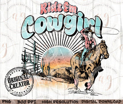 Western Cowgirl Png, Cowgirl Png, Ride em Cowgirl Png,