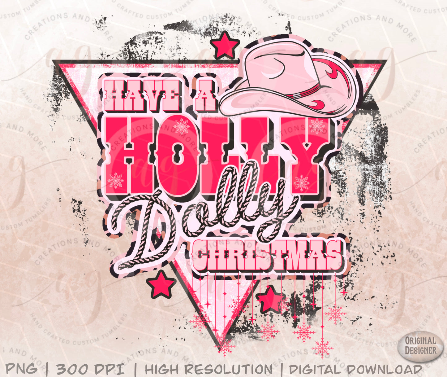 Western Christmas Have a Holly Dolly Christmas Png