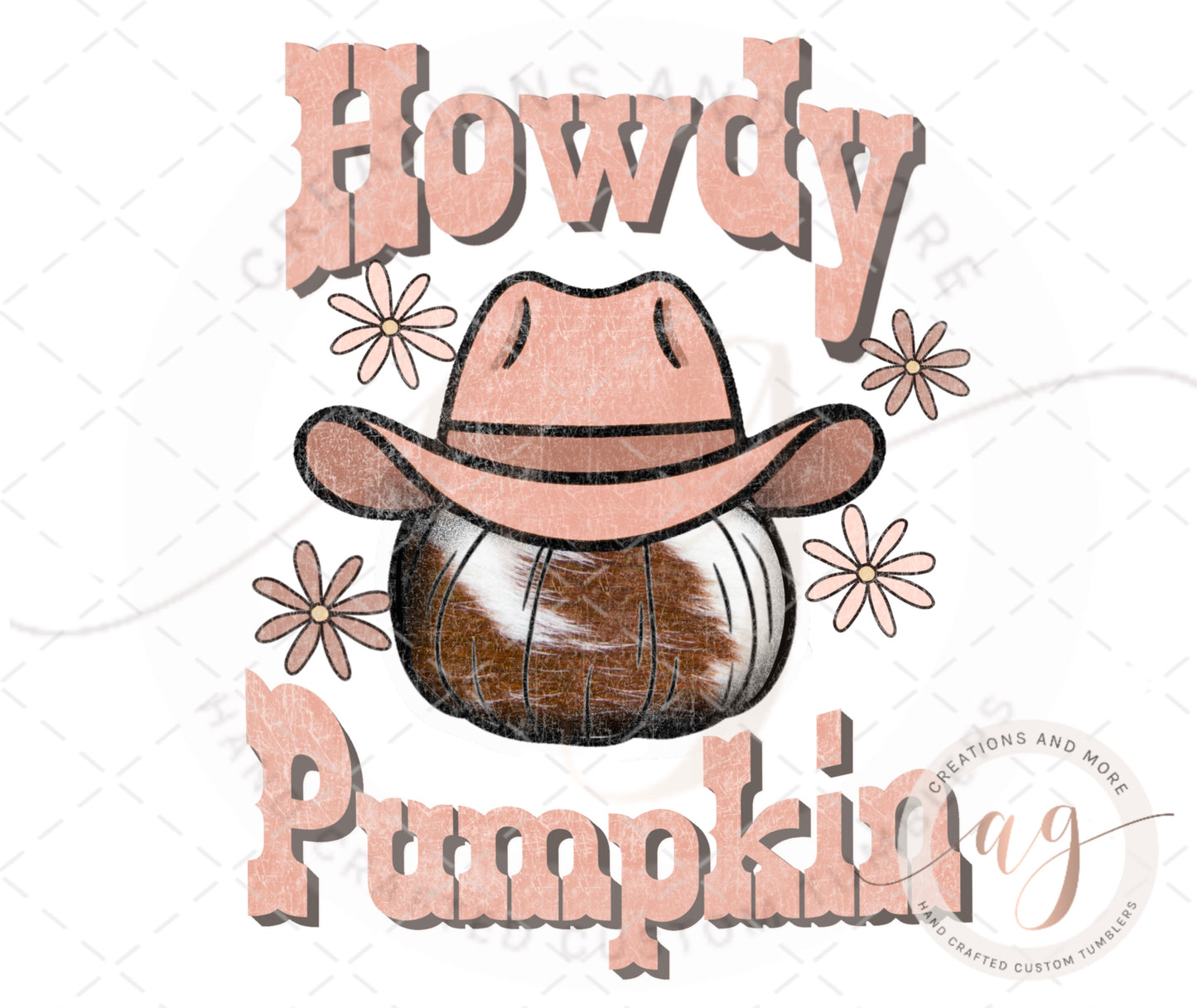 Halloween Howdy Pumpkin Digital | PNG | Sublimation | DTF | Transfer | Digital Download