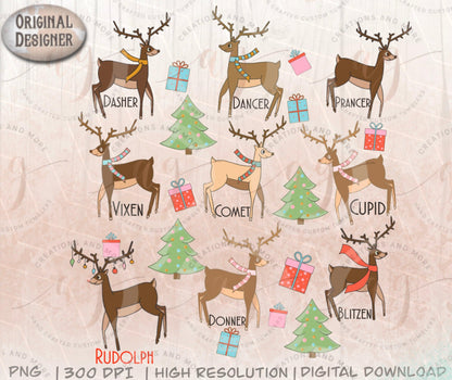 Christmas Reindeer Rudolph Png | Christmas Retro