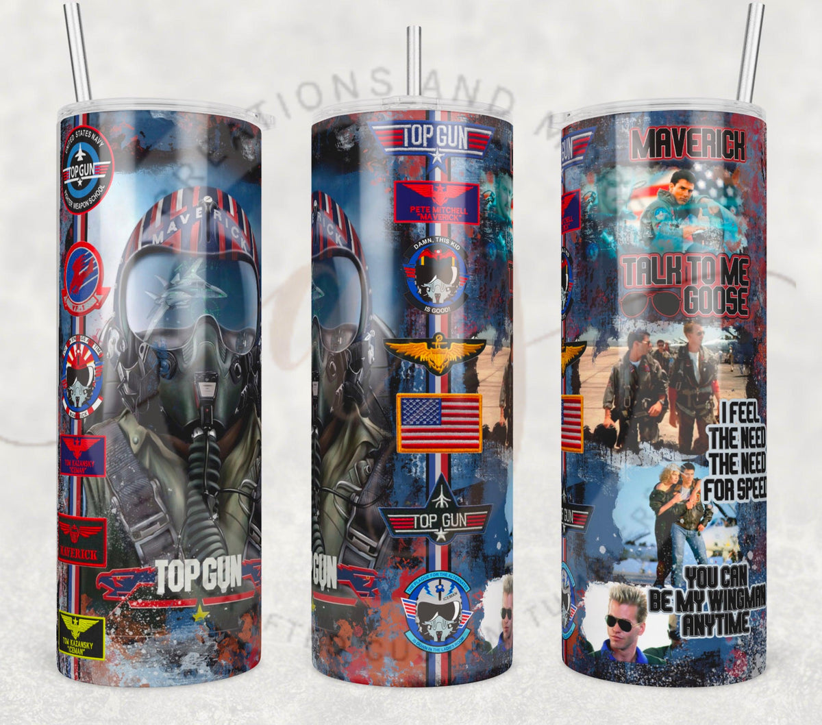 Top Gun Sublimation Tumbler png