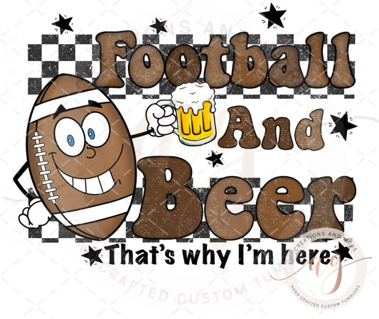 Football Retro Football and Beer PNG | Digital Download | Football png | Game Day Png | Sublimation png | Transfer png