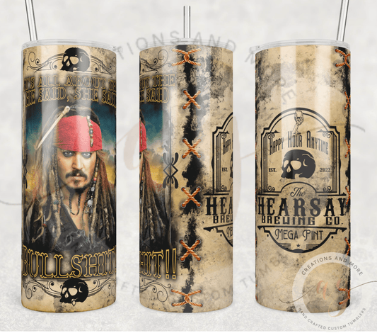 Caption Jack Sparrow Sublimation Tumbler png