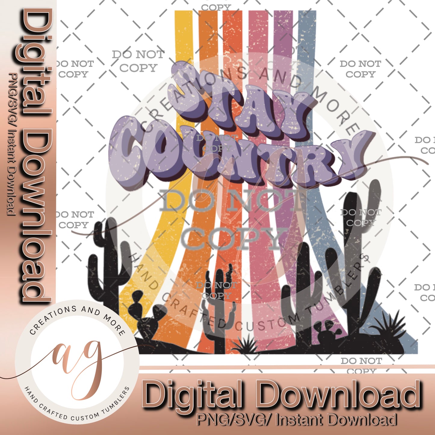 Western "Stay Country" Sublimation | PNG | Digital Download | T- Shirt |