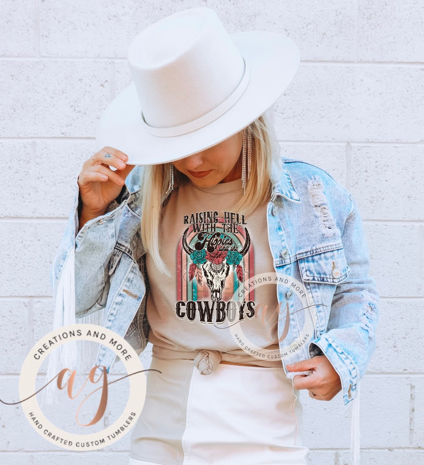 Western Raising Hell with the Hippies and the Cowboys | PNG | Digital Download | Sublimation | Shirt