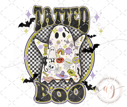 Halloween Retro Tatted Boo Sublimation Png