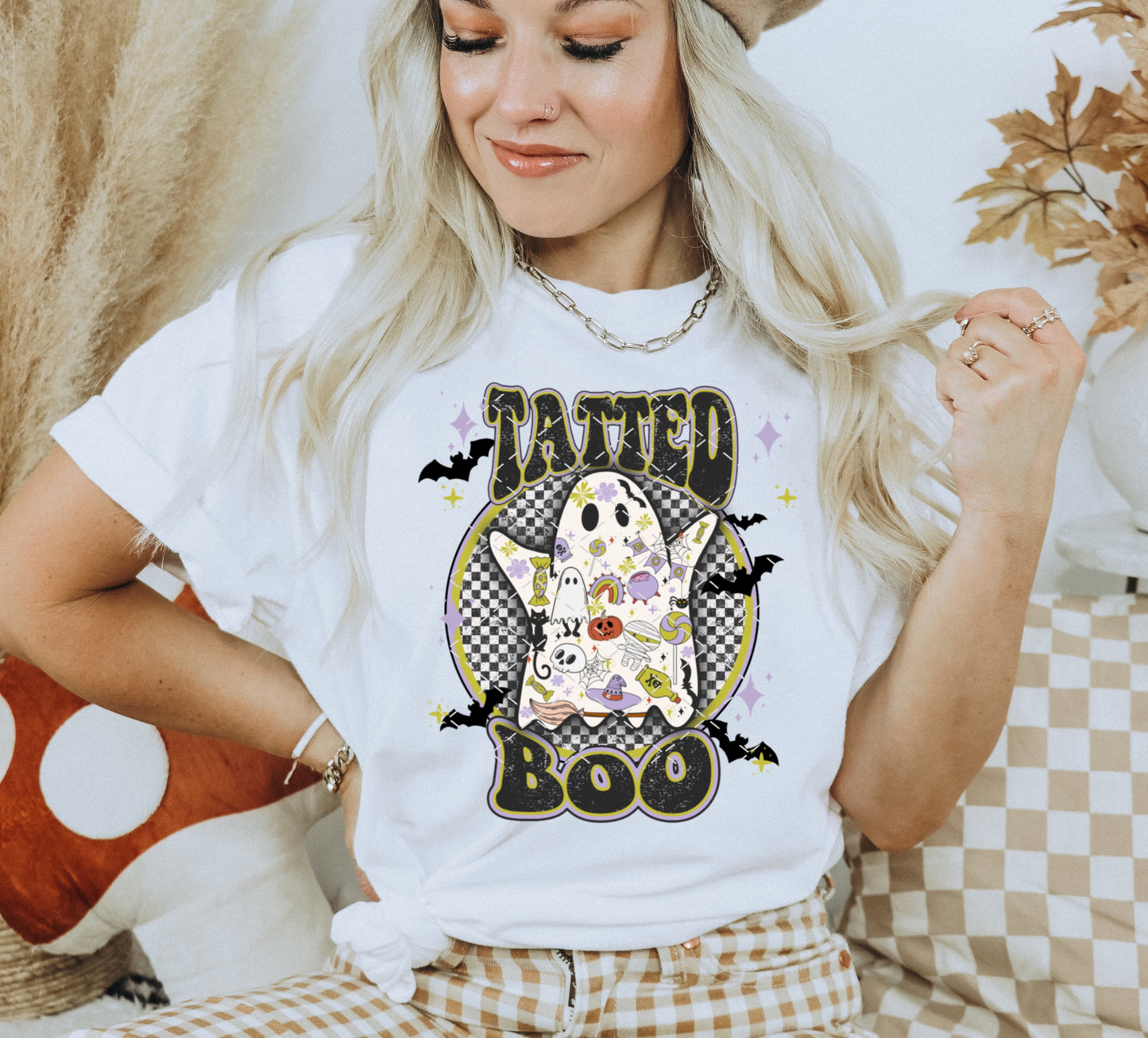 Halloween Retro Tatted Boo Sublimation Png
