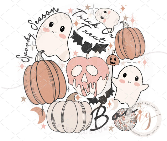 Halloween Retro Groovy Ghost | Pumpkin | Spooky Season Png