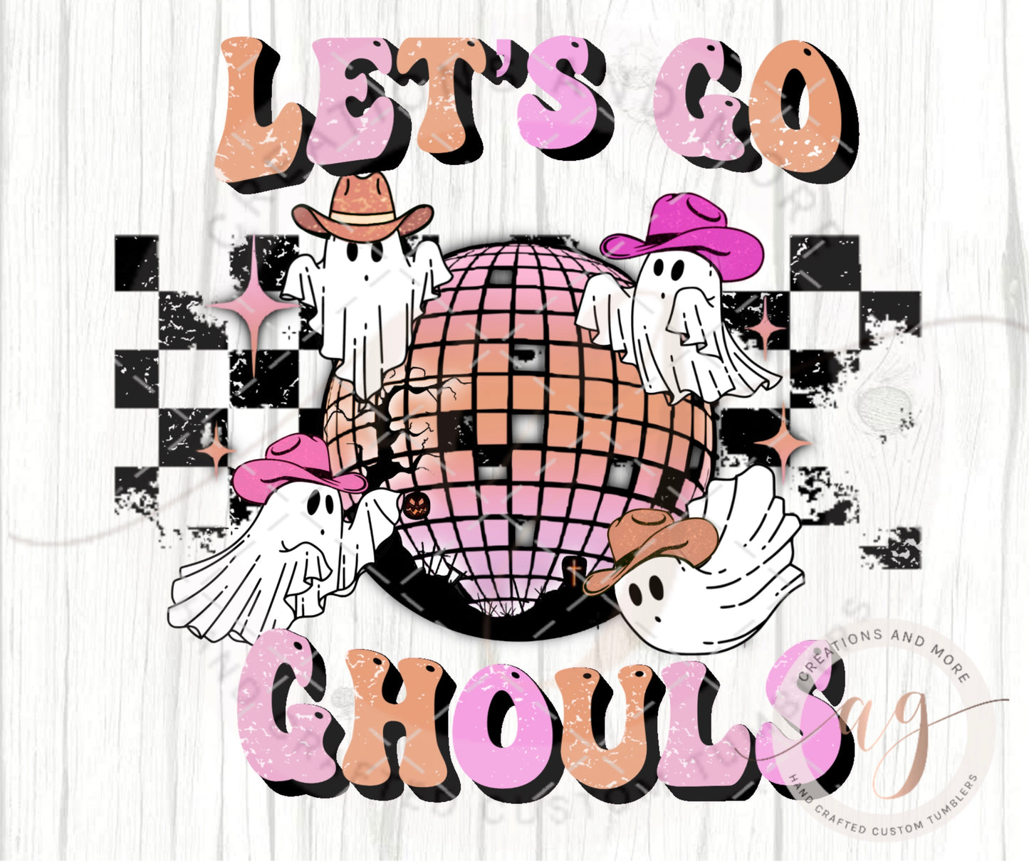 Halloween Western Retro Lets Go Ghouls PNG | Sublimation | Digital File | Shirt | digital download